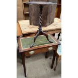 A 19th century mahogany hall table with a leather inset top and drawer on square tapering legs