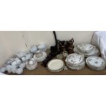 A Leighton pottery part dinner set together with part tea sets, copper lustre jugs,