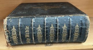 A leather bound copy of Dr Kitto's Family Bible