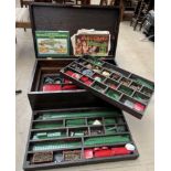 A Chest of Meccano divided into four trays together with assorted books / pamphlets
