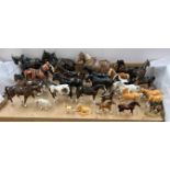 A Beswick appaloosa horse together with other Beswick model horses and other horses