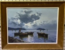 De Luca Naples sea scene Oil on canvas Signed 49 x 69cm