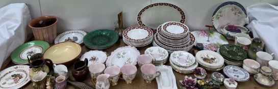 A Wedgwood Susie Cooper Design Red Keystone part dinner set together with a Royal Albert Braemar