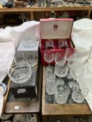 A pair of crystal tumblers, boxed,