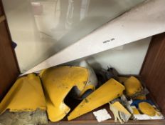 Assorted aeroplane body parts including nose cone etc