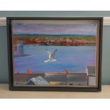 Richard O'Connell Seagull Oil on Canvas Initialled and dated '21 30.5 x 40.