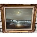 Peter Cosslett A beach scene Oil on canvas Signed 49.5 x 49.