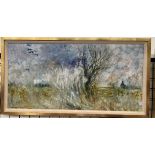 Anthea Chapman A woodland scene Oil on board Signed Inscribed verso 49 x 100cm