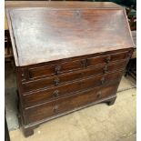 A George III mahogany bureau,