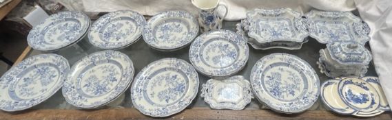 A 19th century Real Stone China Peruvian pattern part dinner set together with other decorative