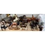A Spirit of Nature porcelain horse together with a collection of models of horses
