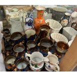 Staffordshire jugs, together with Gaudy Welsh china, Carltonware vase, miscellaneous plates,