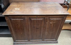 A large 19th century oak coffer,