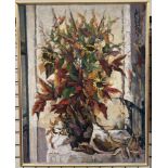 Frederick Salter Still life study of a vase of flowers Oil on canvas Signed 91 x 71cm
