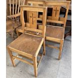 A set of three prayer chairs by repute from Llandaff cathedral