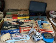 Airfix models together with records etc