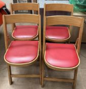 ***Unfortunately this lot has been withdrawn from sale*** A set of four beech framed folding dining