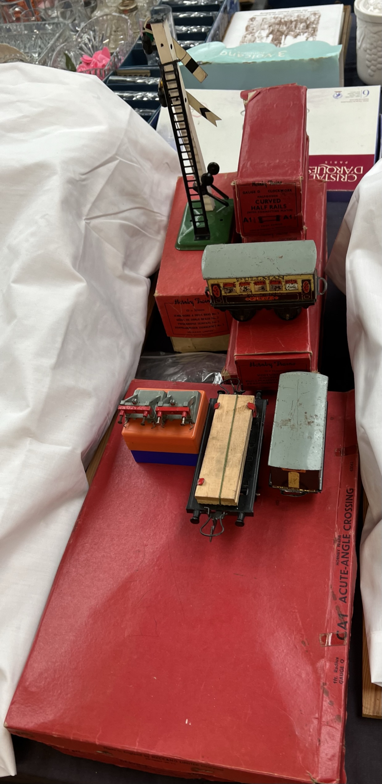 Hornby Railways O Gauge carriages together with rail etc