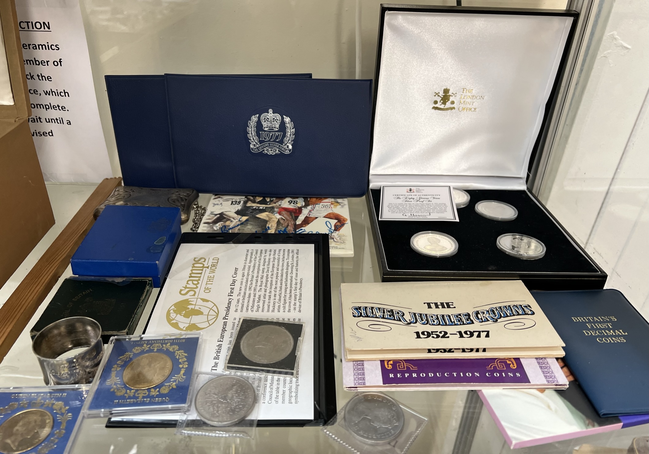 Silver proof set of four coins to commemorate the 80th birthday of Queen Elizabeth together with