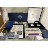 Silver proof set of four coins to commemorate the 80th birthday of Queen Elizabeth together with