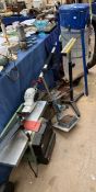 A Woody HM160 Planer Thicknesser together with a drill stand, tools, Record RDX800i dust extractor,