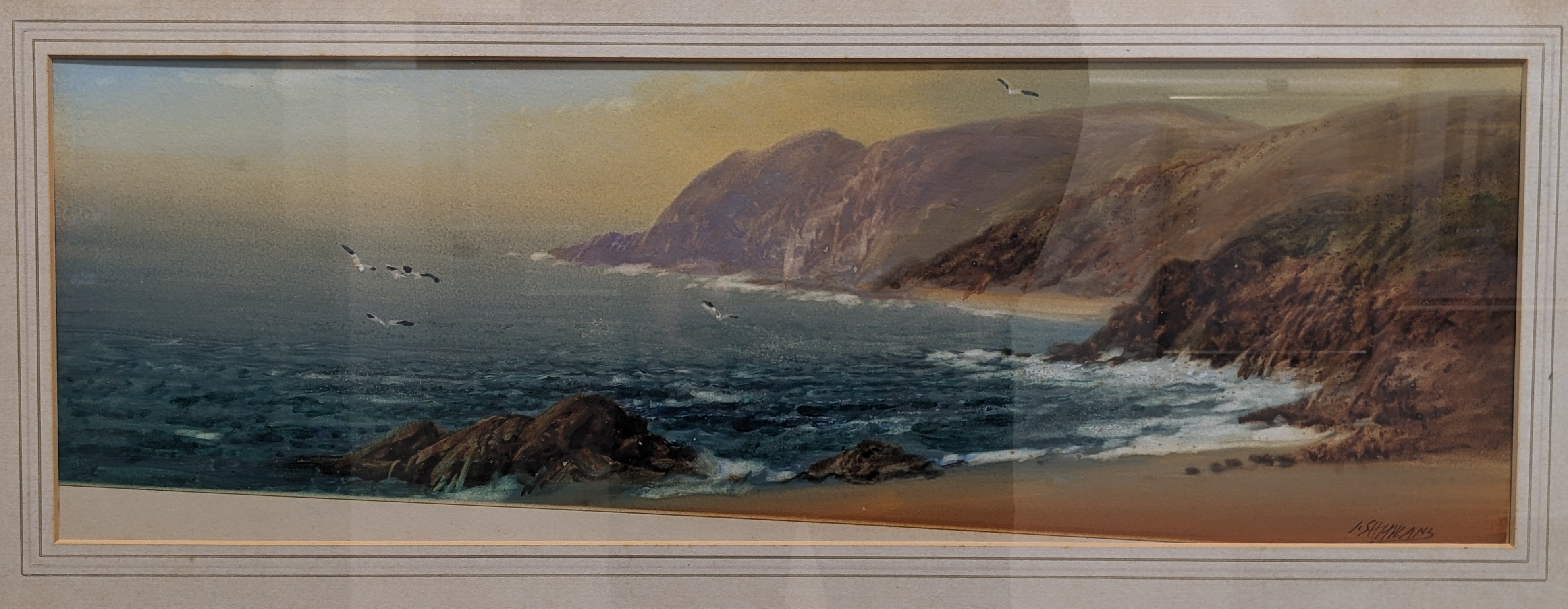 J Shapland A Coastal scene Watercolour Signed Together with a collection of watercolours and prints - Image 7 of 9