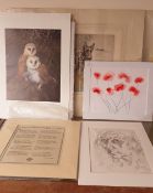 Henry Wilkinson Terriers A Limited Edition etching Signed Together with signed photographs, prints,