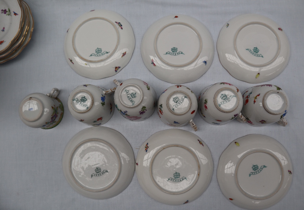 An Herend porcelain part tea service comprising a hot water pot, five tea cups, - Image 7 of 19