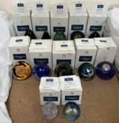 A Collection of Caithness glass paperweights, all boxed with certificates including Court Jester,