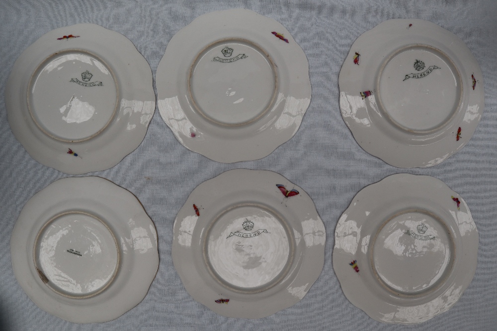 An Herend porcelain part tea service comprising a hot water pot, five tea cups, - Image 9 of 19