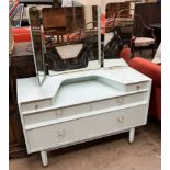A mid 20th century painted dressing table on tapering legs