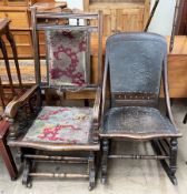 An American rocking chair together with another rocking chair