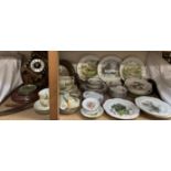 A Royal Albert June pattern part tea service together with other part tea sets, clocks,