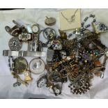 Assorted costume jewellery including watches, bracelets,