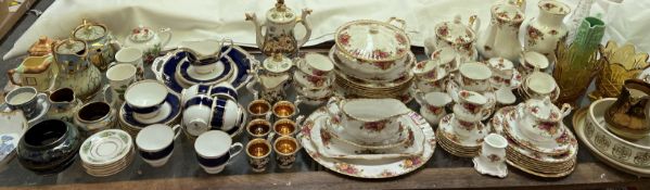 A Royal Albert Old Country Roses pattern part tea and dinner service together with a Royal