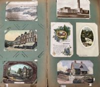 A postcard album containing circa 150 postcards of South Wales images including Porthcawl, Llandaff,