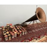 An oak cased Columbia Gramophone, with horn,