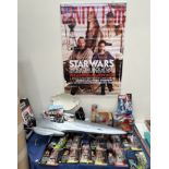 A collection of Star Wars carded figures including Rebel Fleet Trooper, Jar Jar Binks,
