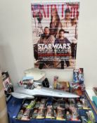 A collection of Star Wars carded figures including Rebel Fleet Trooper, Jar Jar Binks,