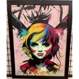 Panik Young Harley Acryllic and Ink Signed 79 x 59cm