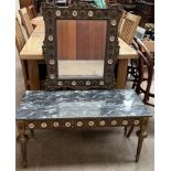 A faux marble topped coffee table,