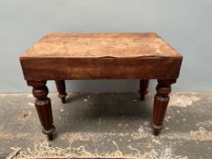 A Victorian mahogany commode of rectangular form on tapering column legs