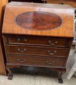 An Edwardian mahogany bureau,