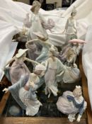 A collection of Lladro figures of Ladies and children