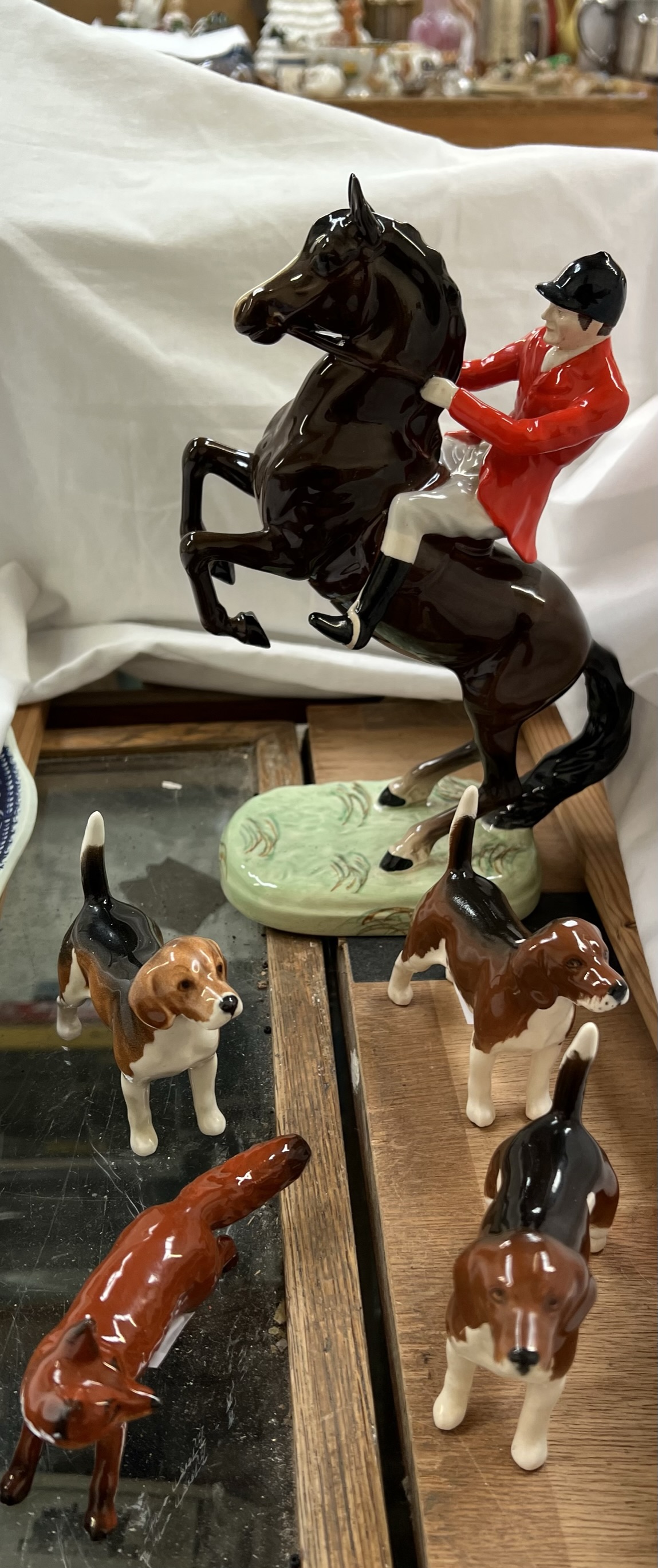 A Beswick Huntsman on a rearing horse No.