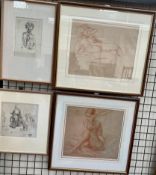 James Arden Grant A seated female figure An etching signed in pencil to the margin Together with
