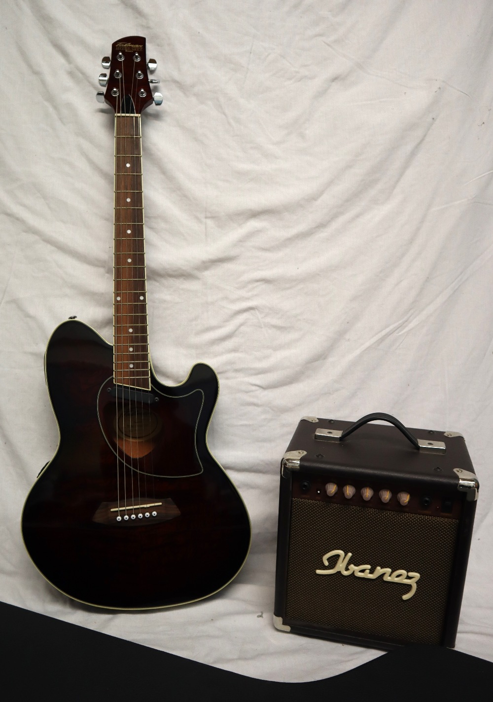 A Talman Inter City Ibanez six string guitar, Model No TCM50VBS 1203, No.