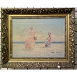 Marie Charlot Ladies on a Beach Oil on canvas Signed