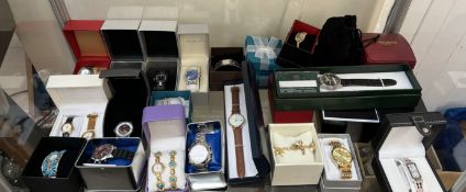 An MG wristwatch together with a collection of wristwatches including Pod, Dazzle, Jessica,