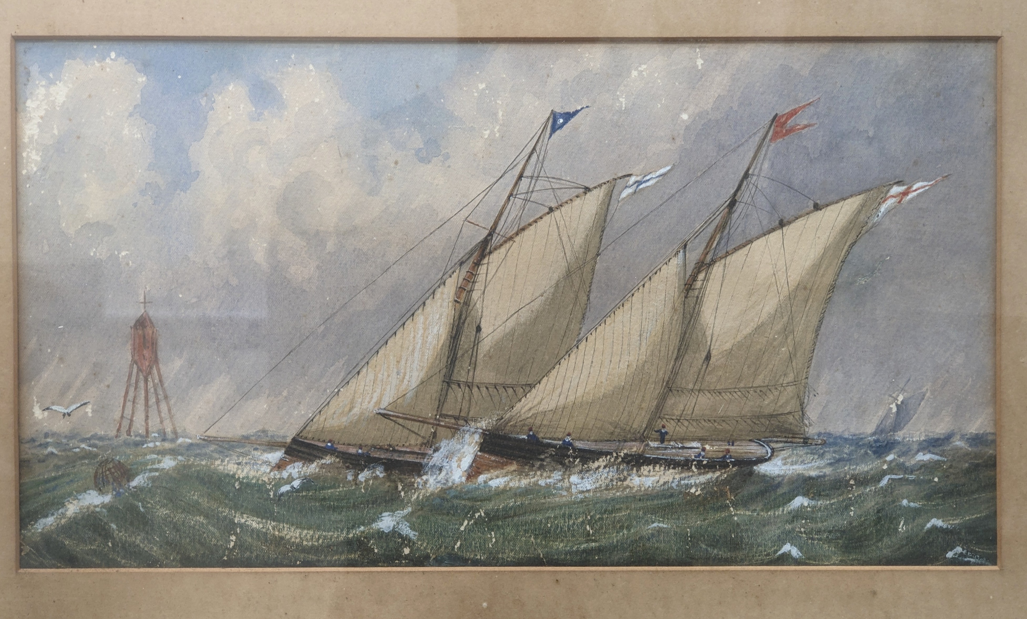 J Shapland A Coastal scene Watercolour Signed Together with a collection of watercolours and prints - Image 9 of 9